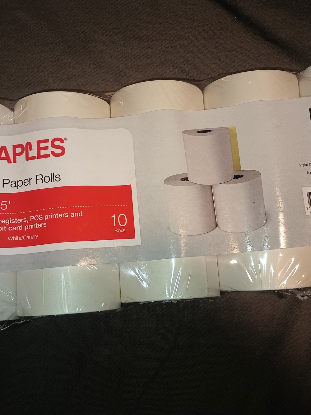 Staple Thermal Receipt 2 ply Paper Rolls -10 Pack 3" X 85'
